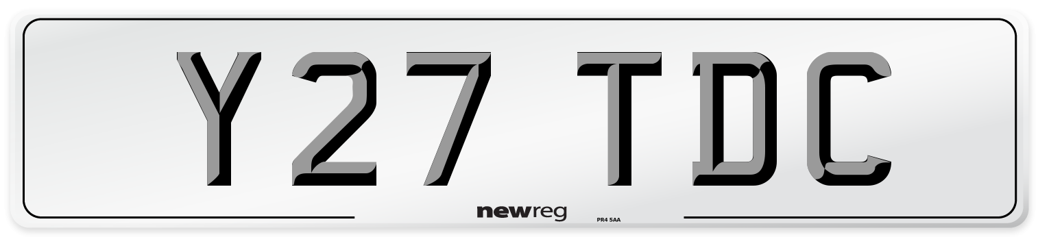 Y27 TDC Number Plate from New Reg